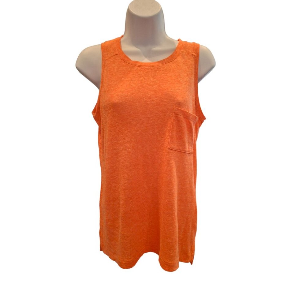 Old Navy Sleeveless Tank Top Linen Blend Womens Small Orange Casual Summer